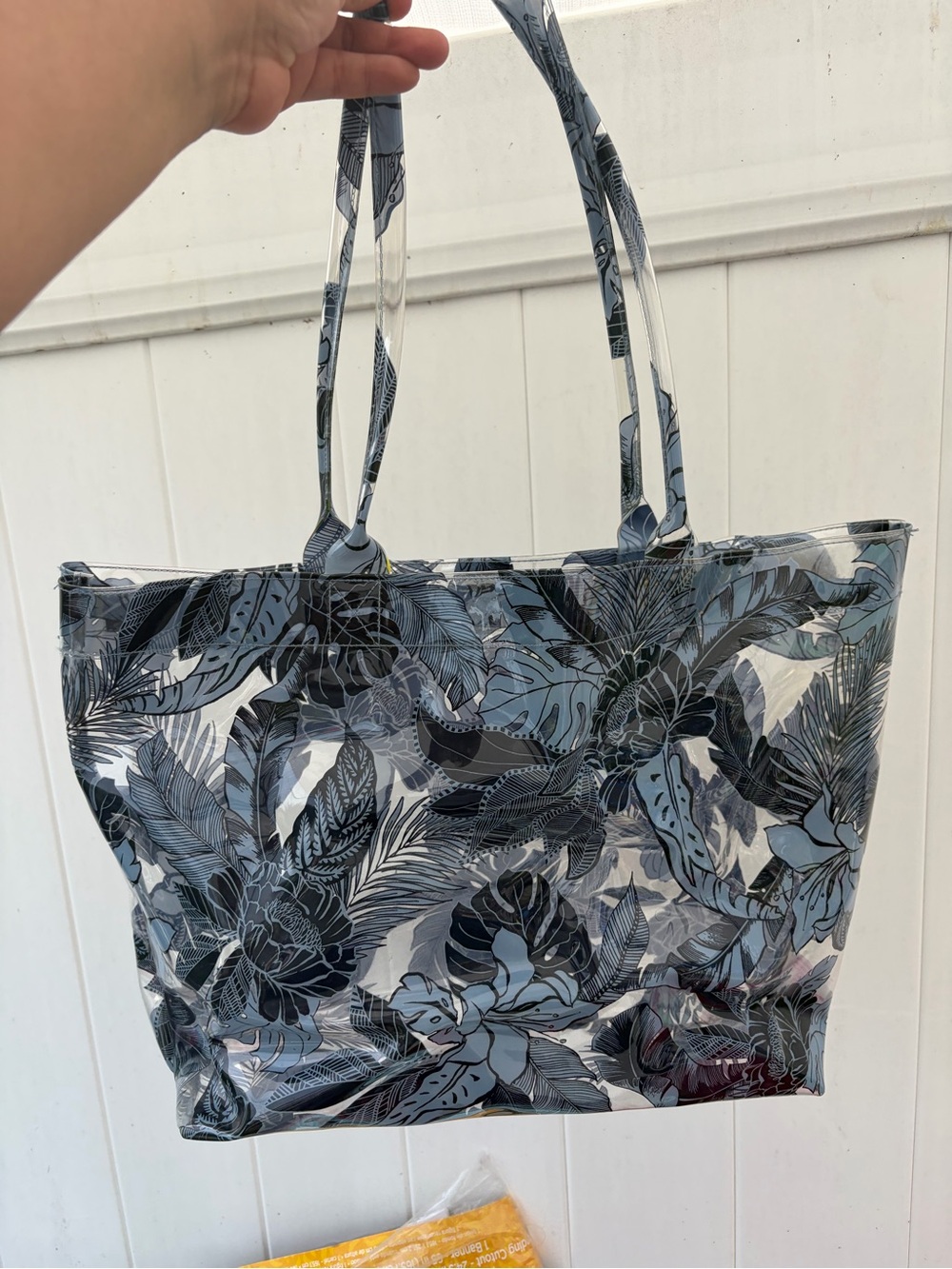 PINK Blue Floral Clear Tote Bag - Women